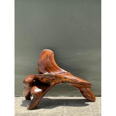 Vintage Organic Form Wood Accent Chair