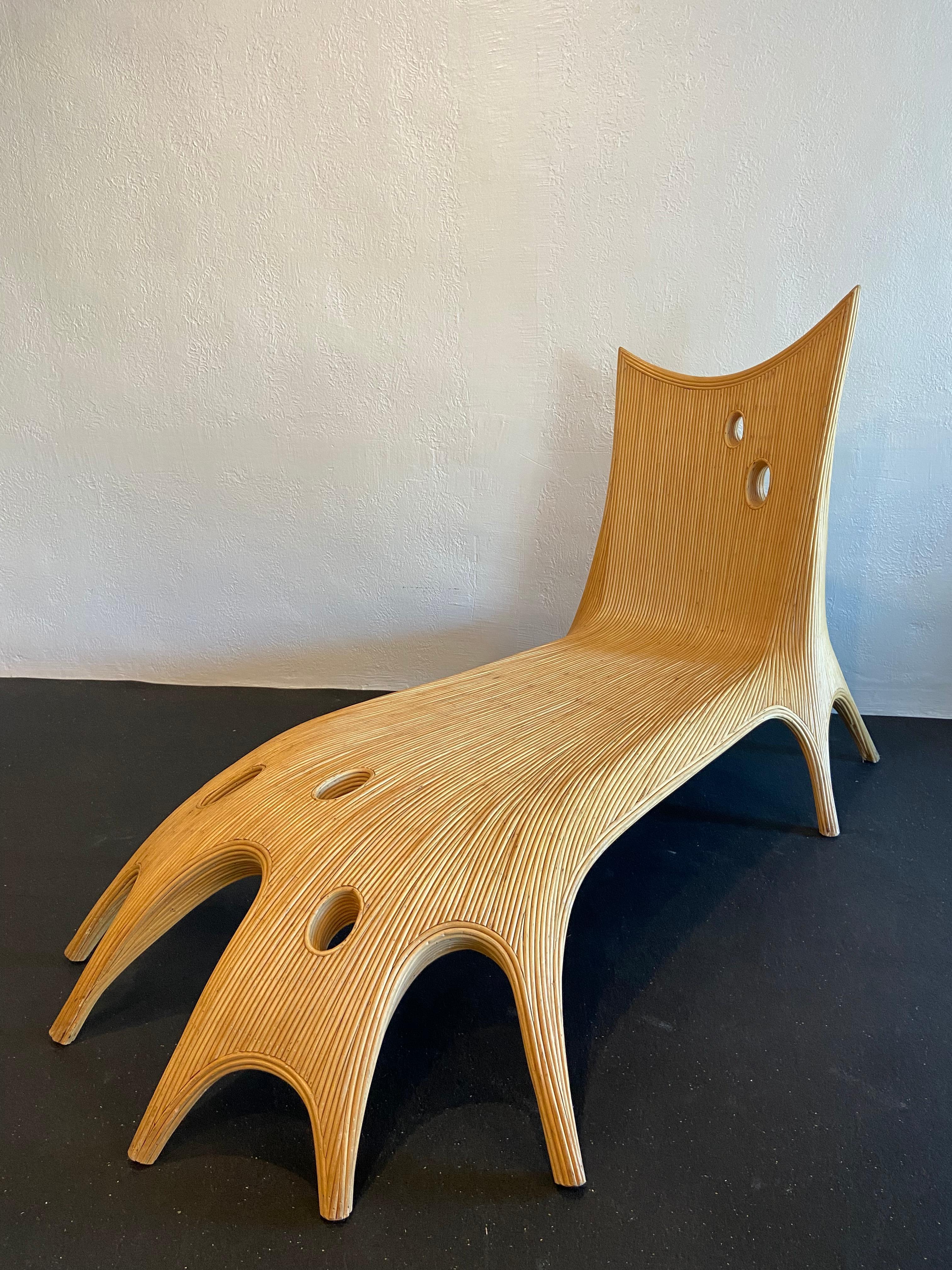 Unknown Organic Free-Form Pencil Reed Chaise Lounge For Sale