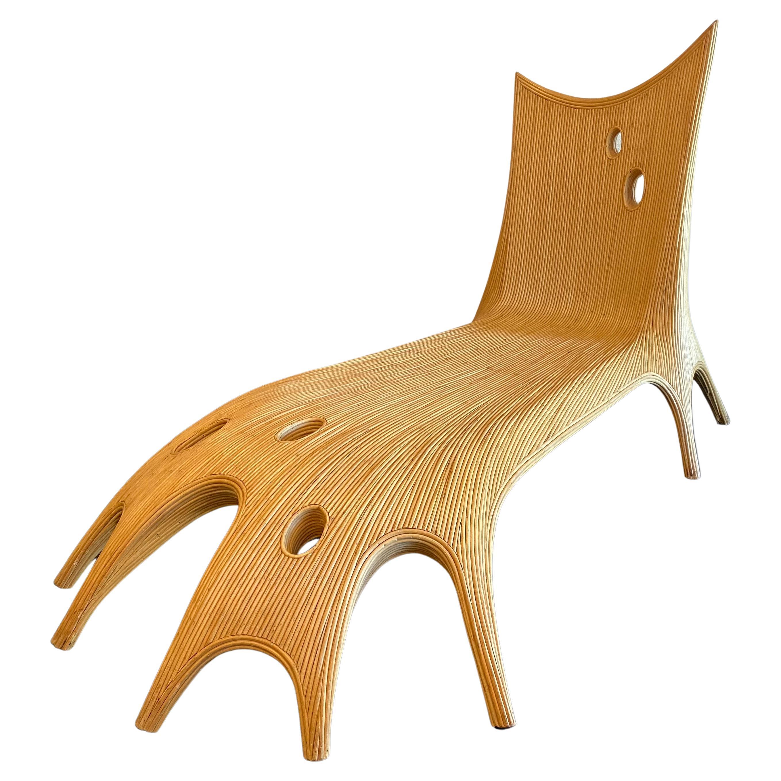 Organic Free-Form Pencil Reed Chaise Lounge