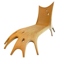 Organic Free-Form Pencil Reed Chaise Lounge