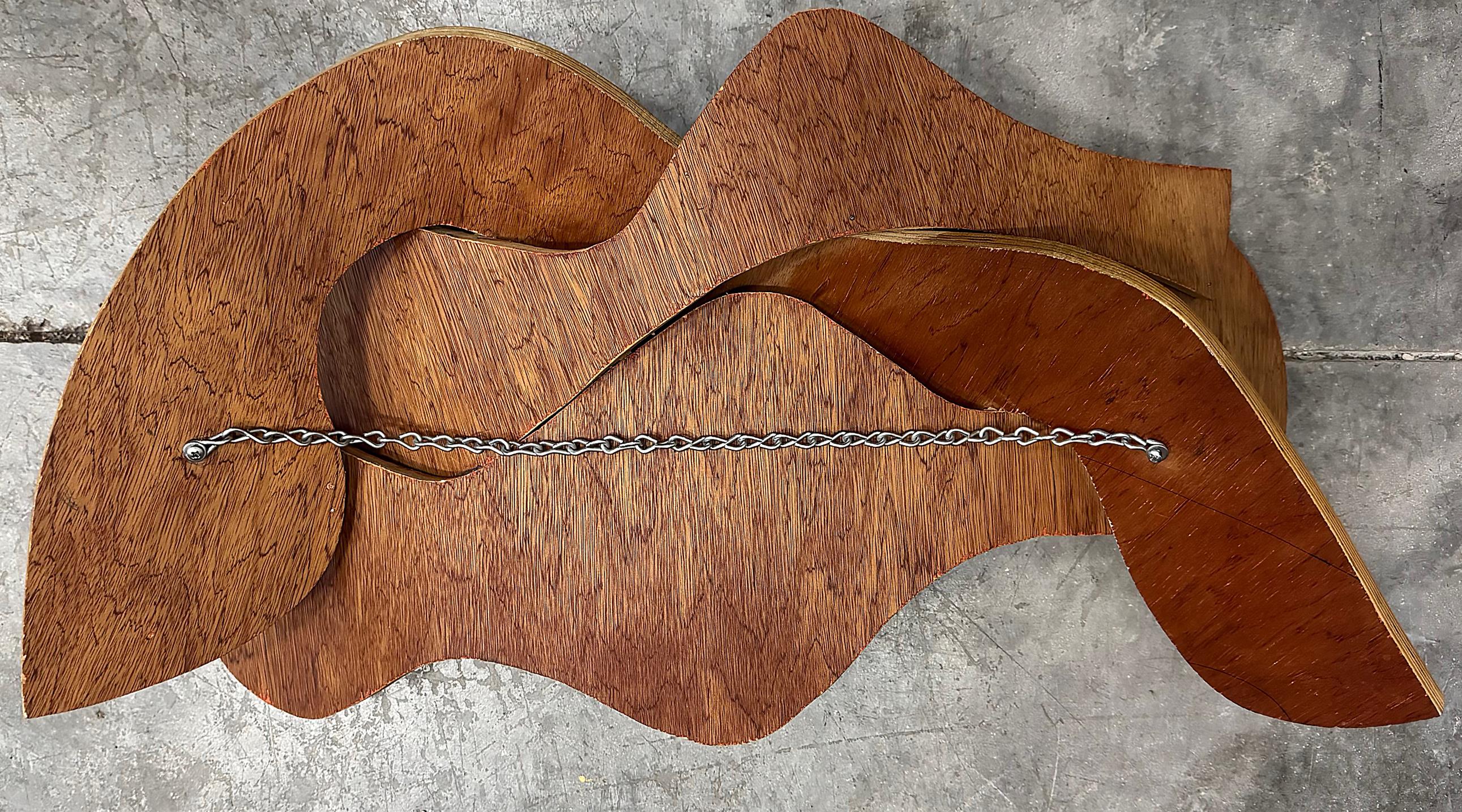 Wandskulptur aus organisch verwobenem, abstraktem, gebogenem Holz, Vintage im Zustand „Gut“ im Angebot in Miami, FL