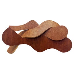 Vintage Organic Interwoven Abstract Bent Wood Wall Sculpture