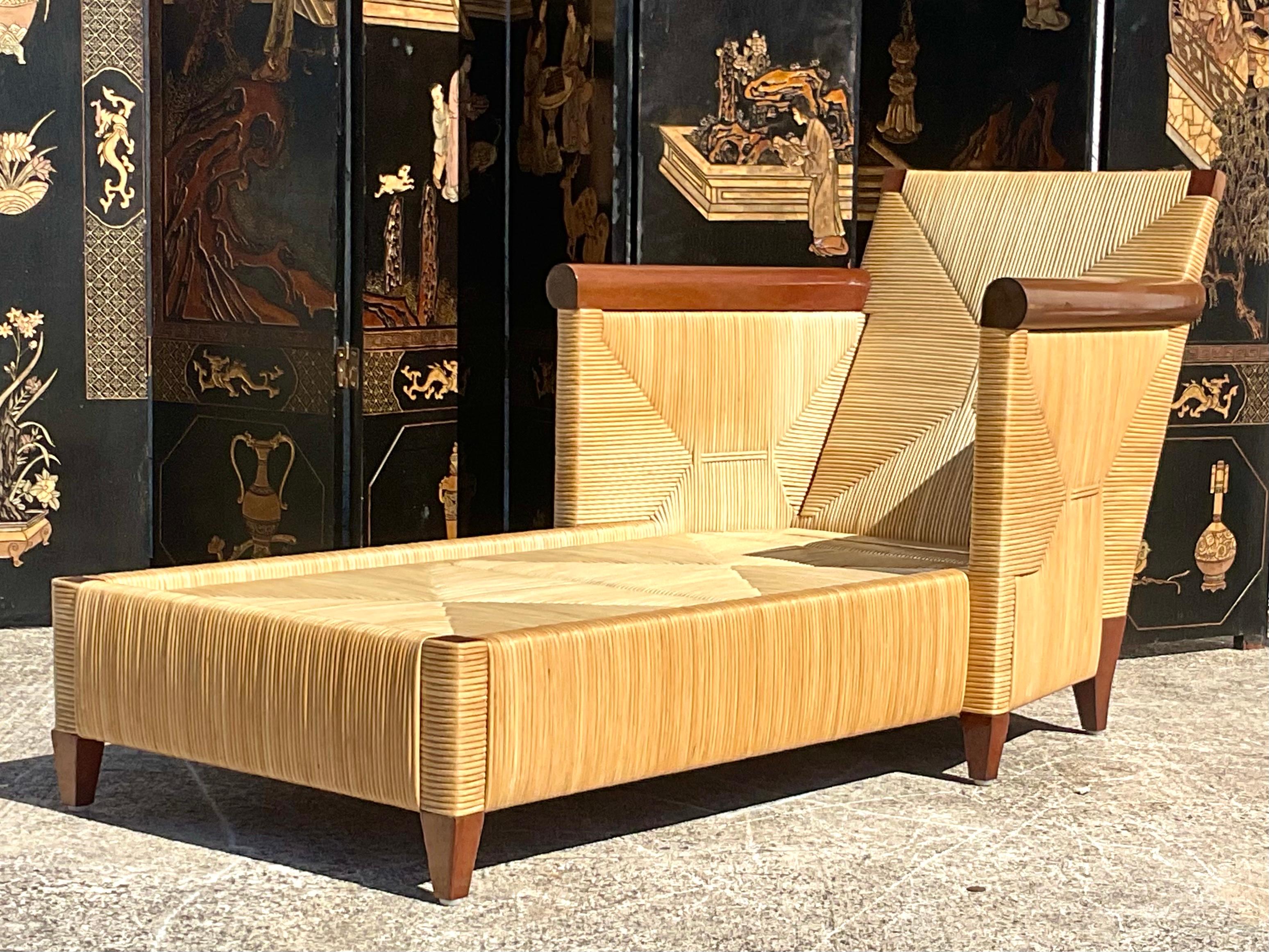 Vintage Organic John Hutton For Donghia Merbau Collection Chaise Lounge  In Good Condition In west palm beach, FL