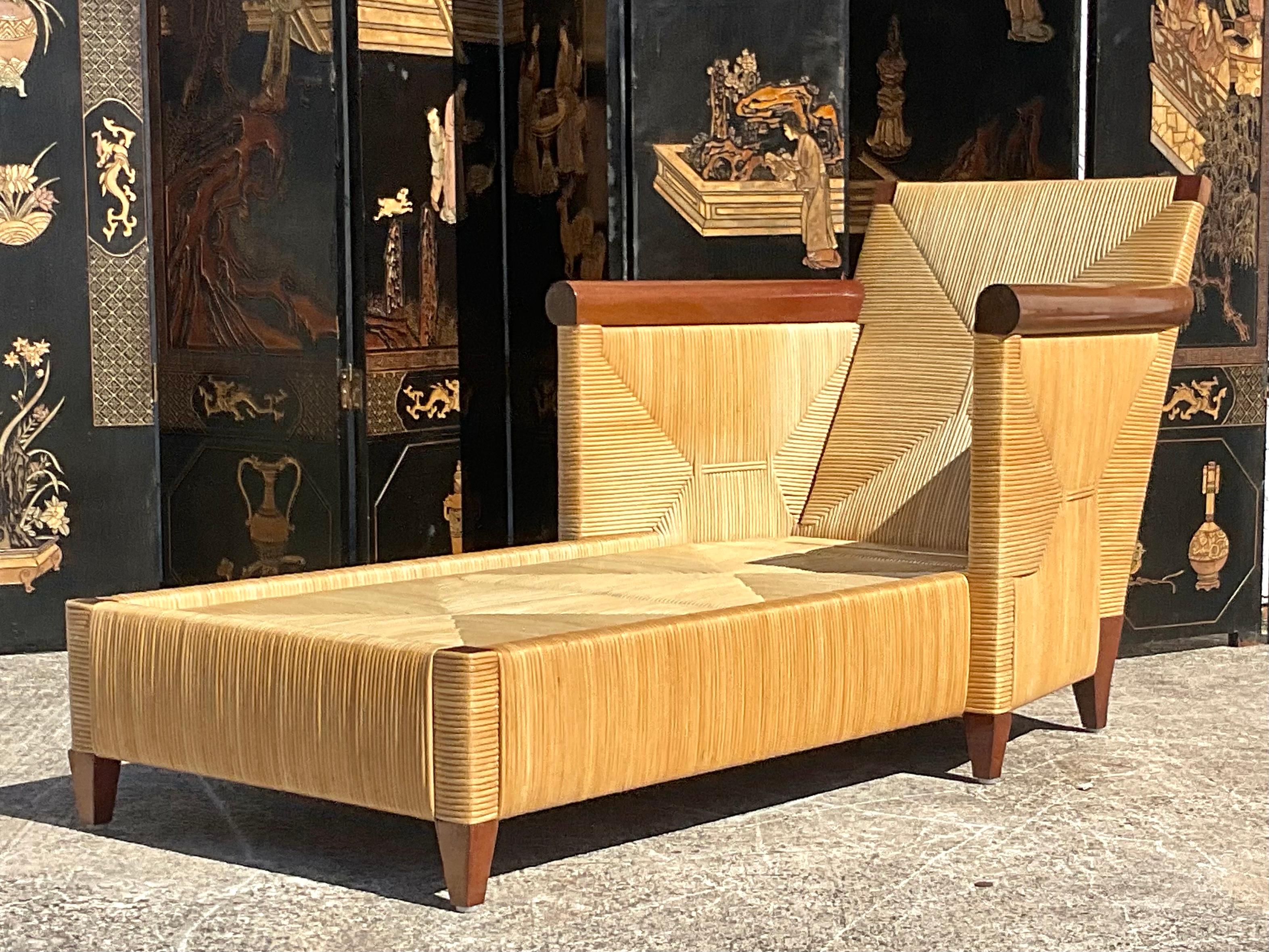 20th Century Vintage Organic John Hutton For Donghia Merbau Collection Chaise Lounge 