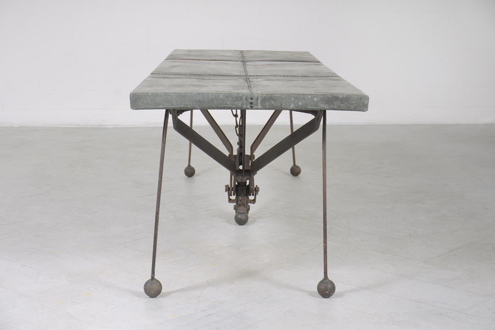 Wood Rustic Iron Modern Coffee Table For Sale