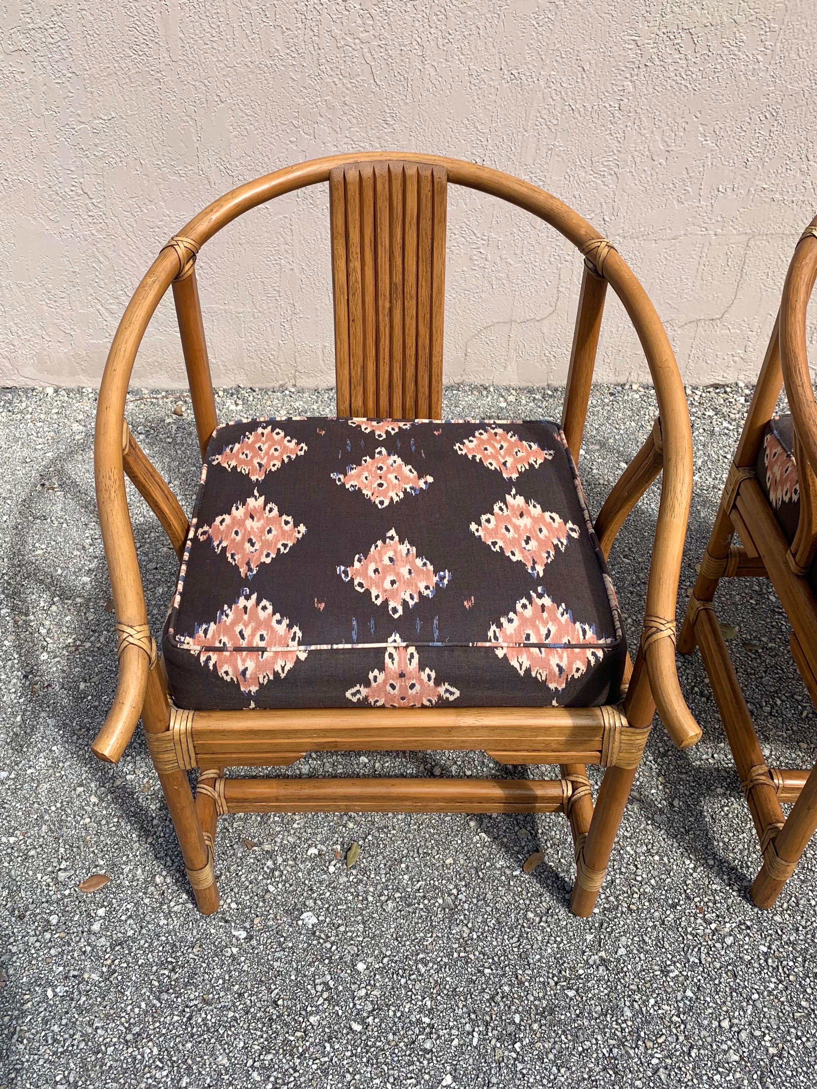 Vintage Organic Modern Chairs by Ficks Reed In Good Condition For Sale In Boynton Beach, FL