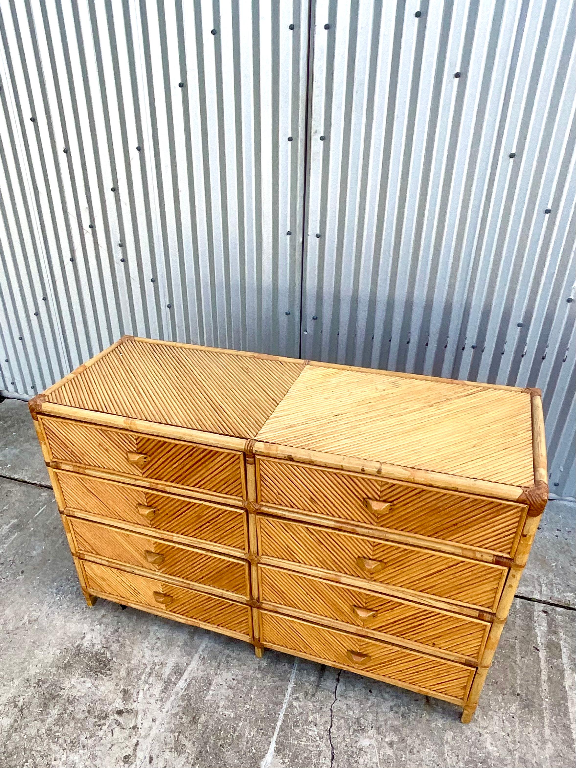 Vintage Organic Modern Chevron Pencil Reed Dresser 5