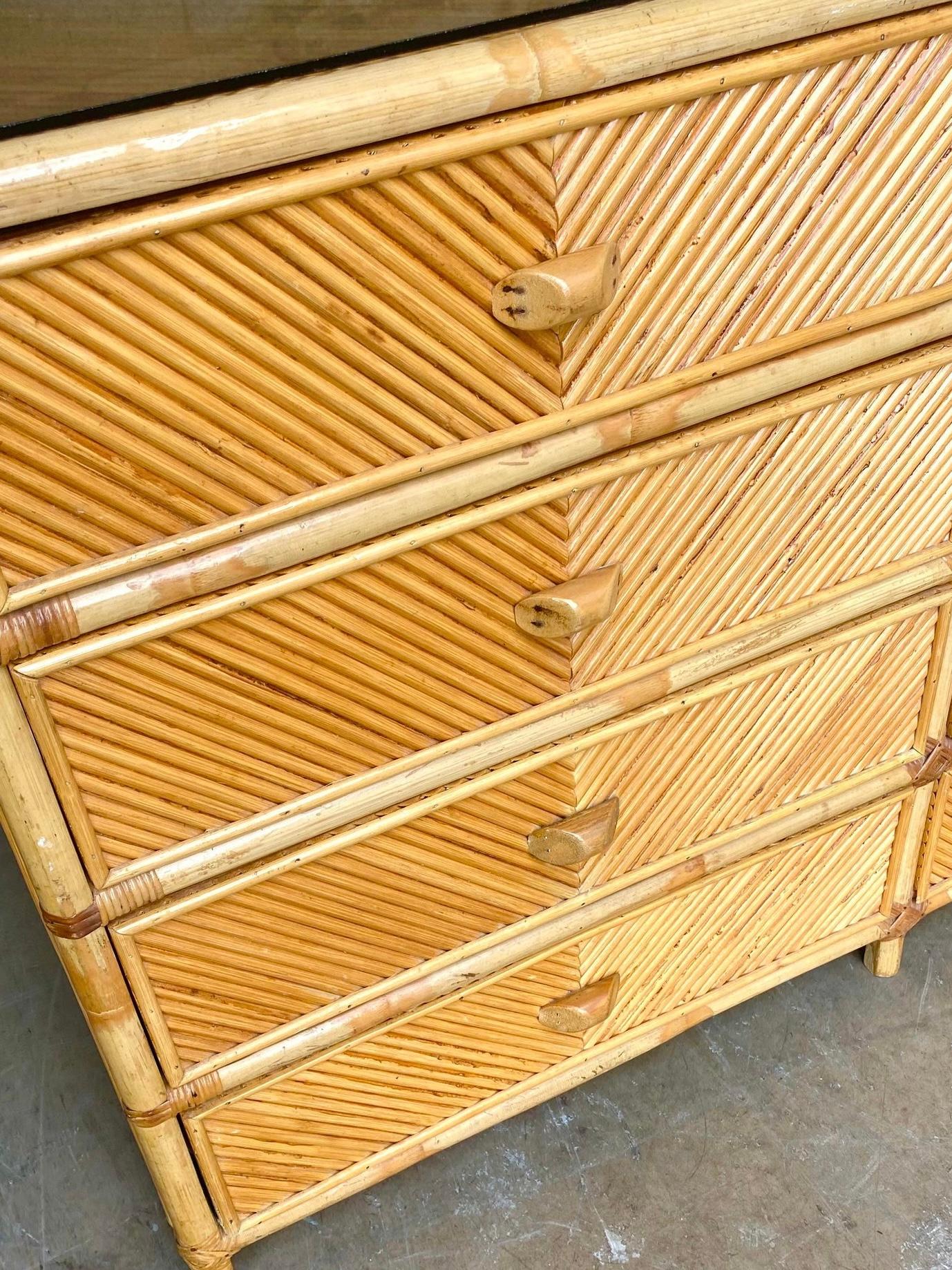 Vintage Organic Modern Chevron Pencil Reed Dresser 1