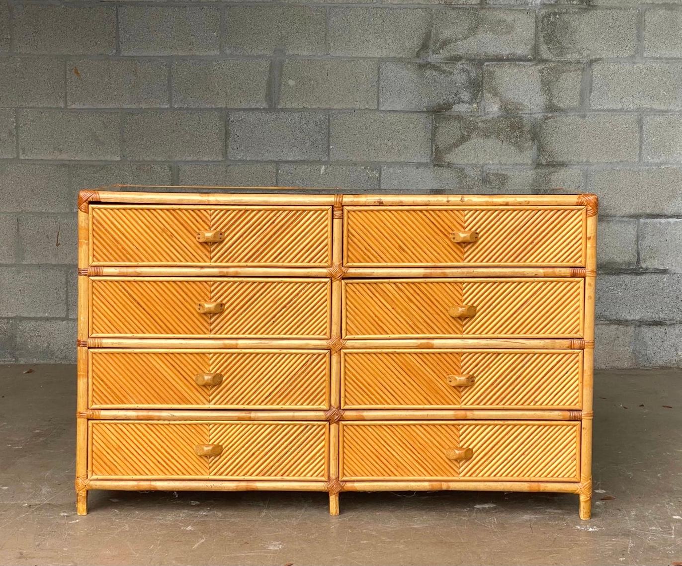 Vintage Organic Modern Chevron Pencil Reed Dresser 2