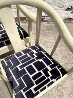 Vintage Organic Modern Enrique Garcel Tessellated Bone Dining Chairs, Set of 4