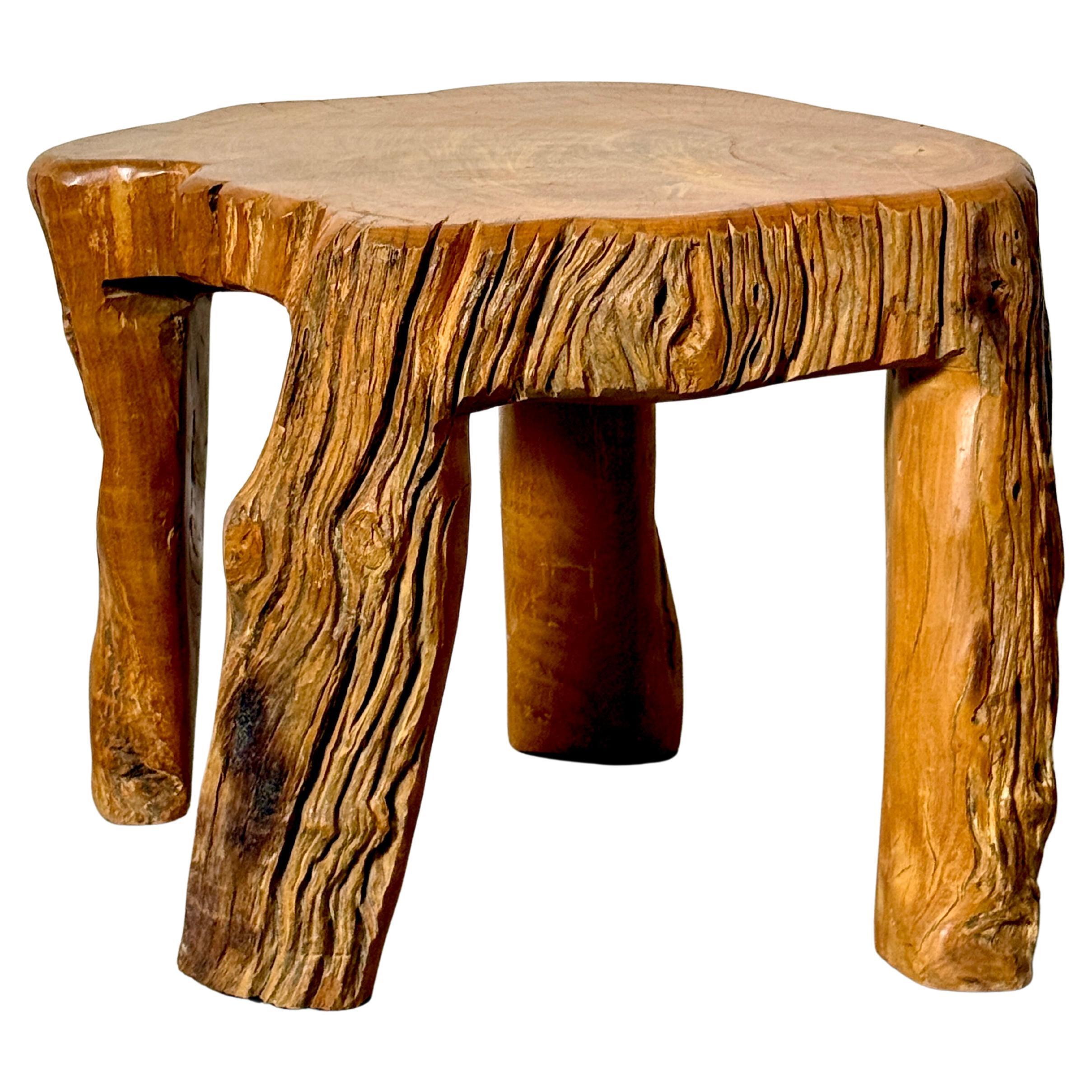 Table d'appoint Vintage Organic Modern Live Edge Freeform Teck Root sculpté à la main 1970s