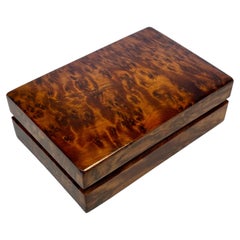 Vintage Organic Modern Moroccan Thuya Burl Keepsake / Trinket Box