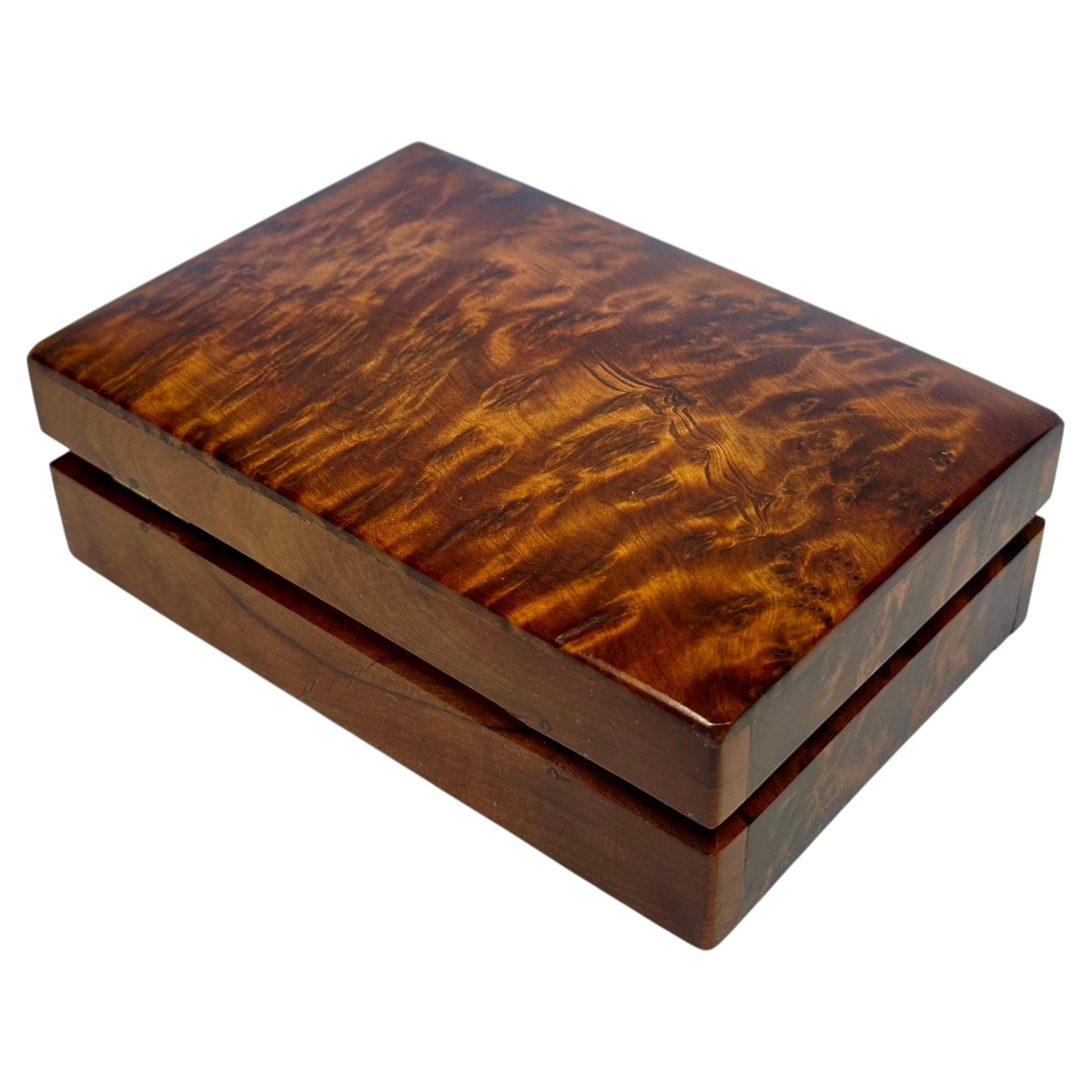 Vintage Organic Modern Moroccan Thuya Burl Keepsake / Trinket Box