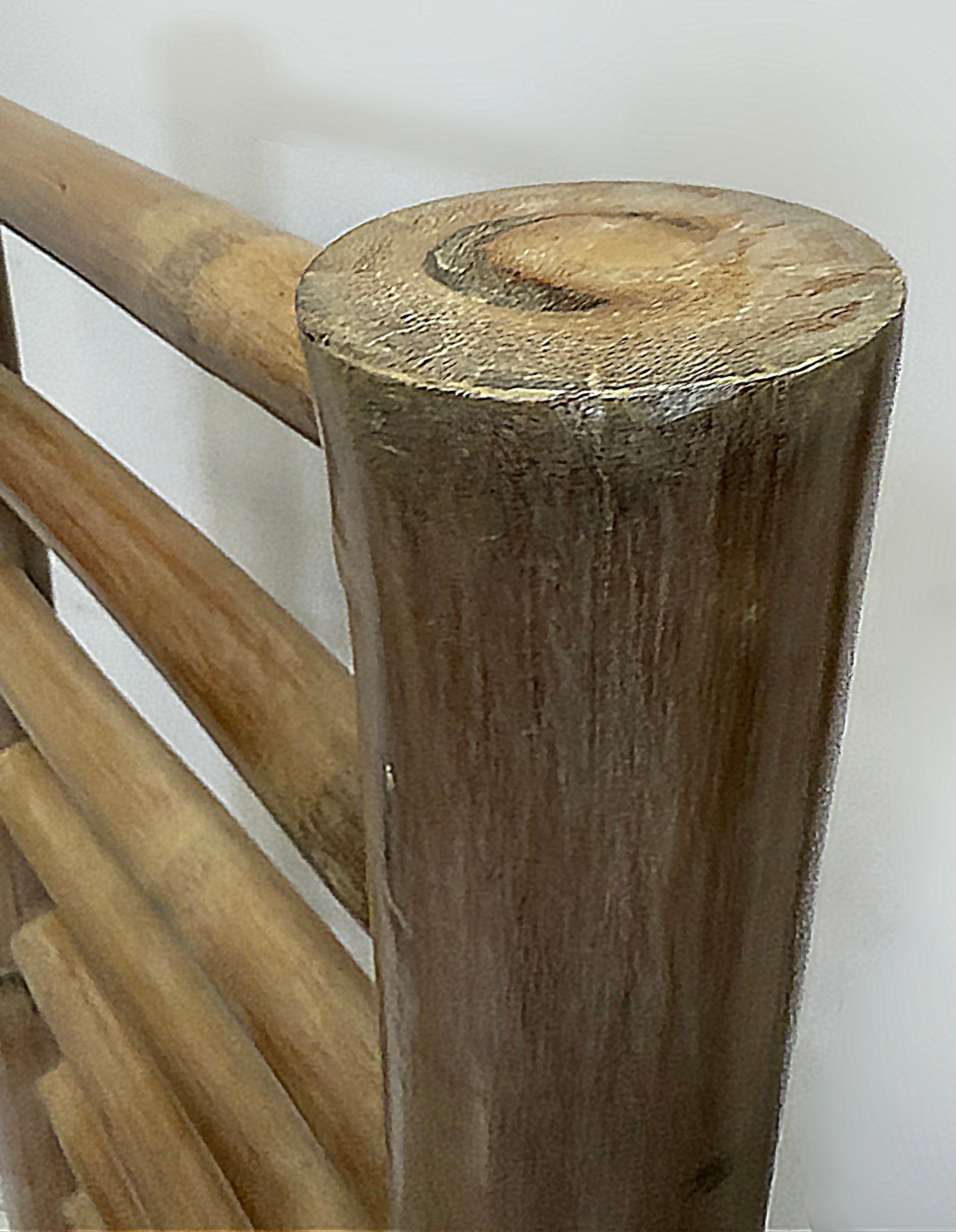 Vintage Organic Modern Overscale Ladderback Chair Antonio, Budji Layug Style For Sale 5
