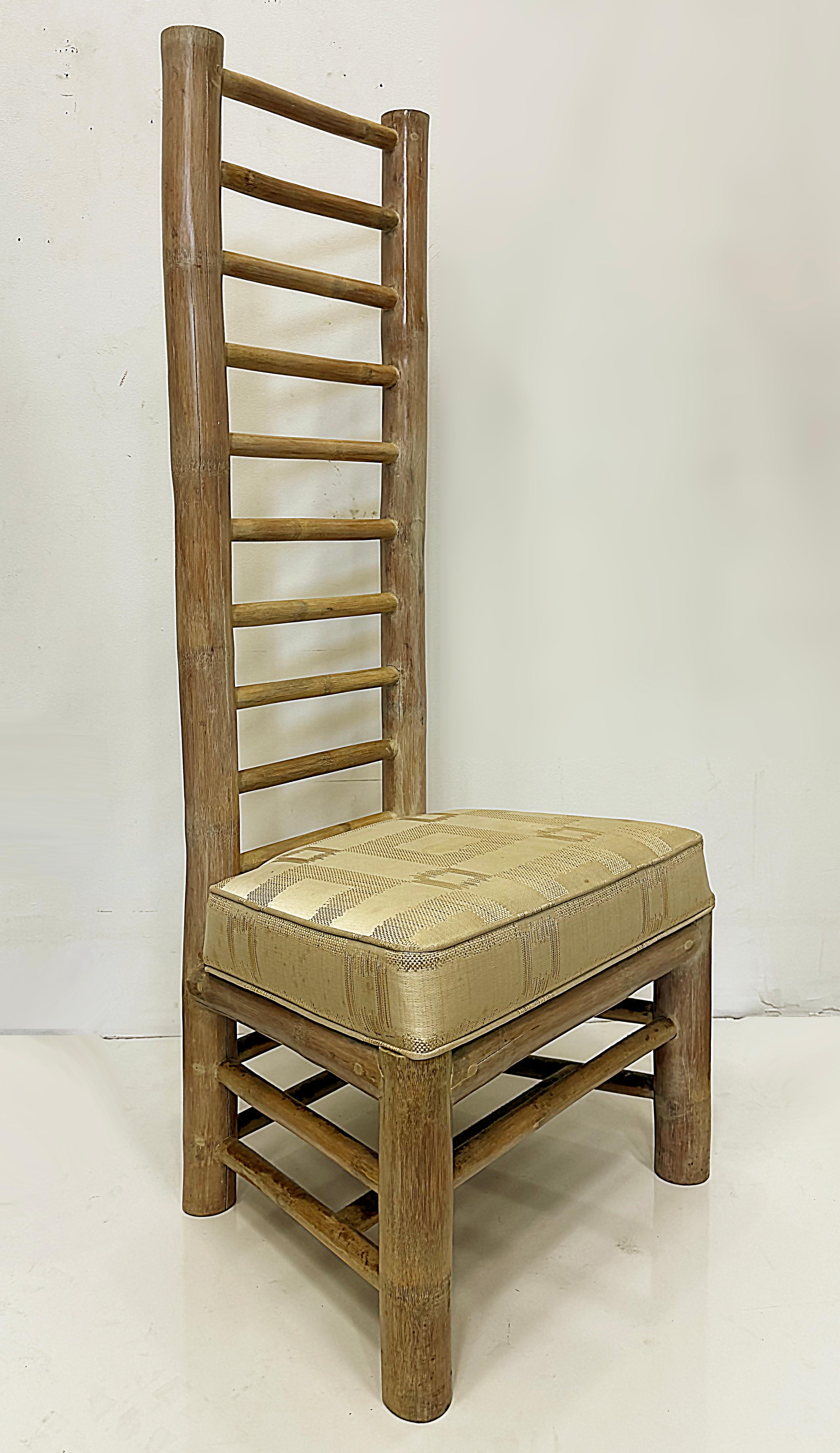Vintage Organic Modern Overscale Ladderback Chair Antonio, Budji Layug Style In Good Condition For Sale In Miami, FL