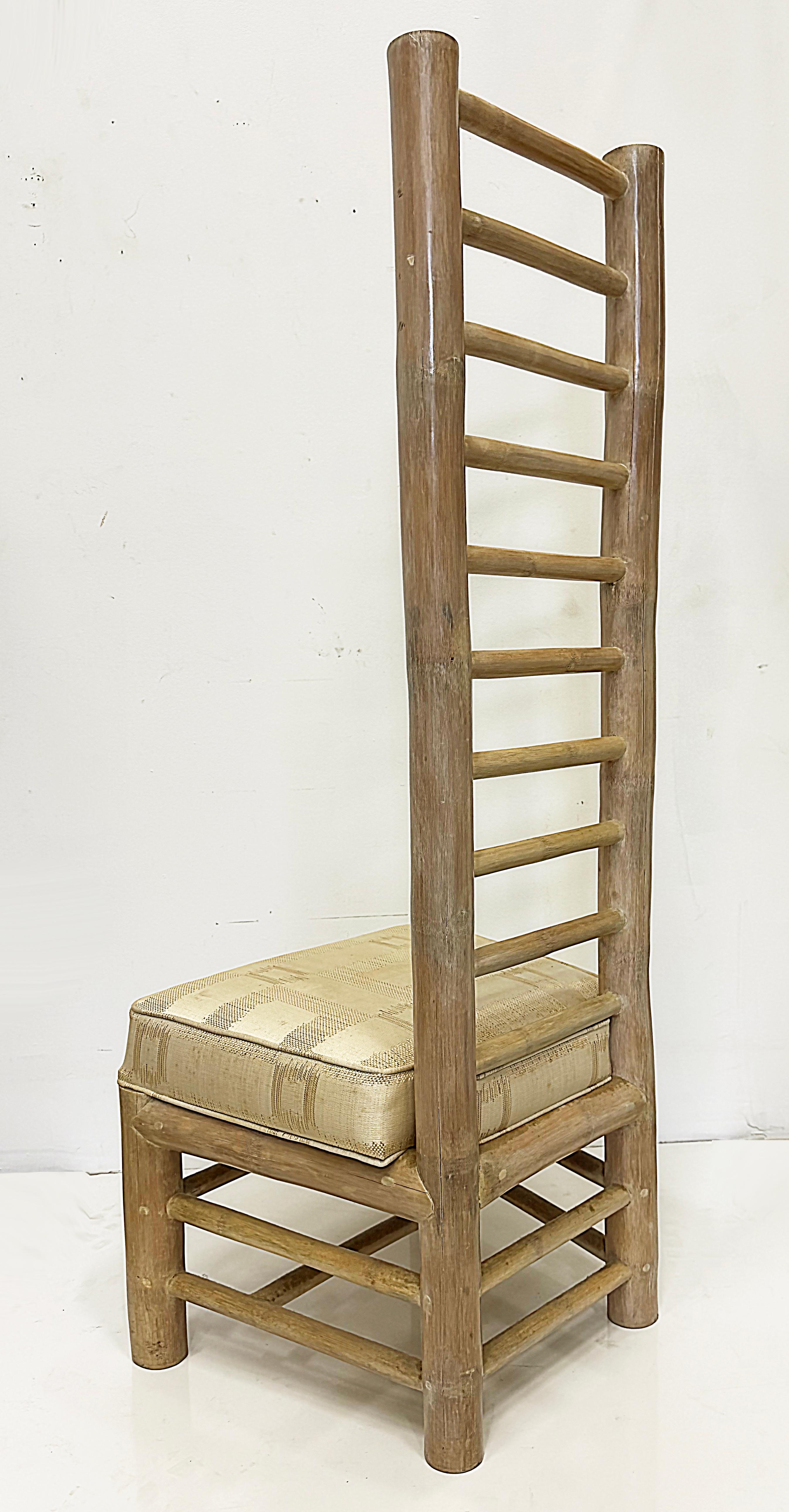 Upholstery Vintage Organic Modern Overscale Ladderback Chair Antonio, Budji Layug Style For Sale