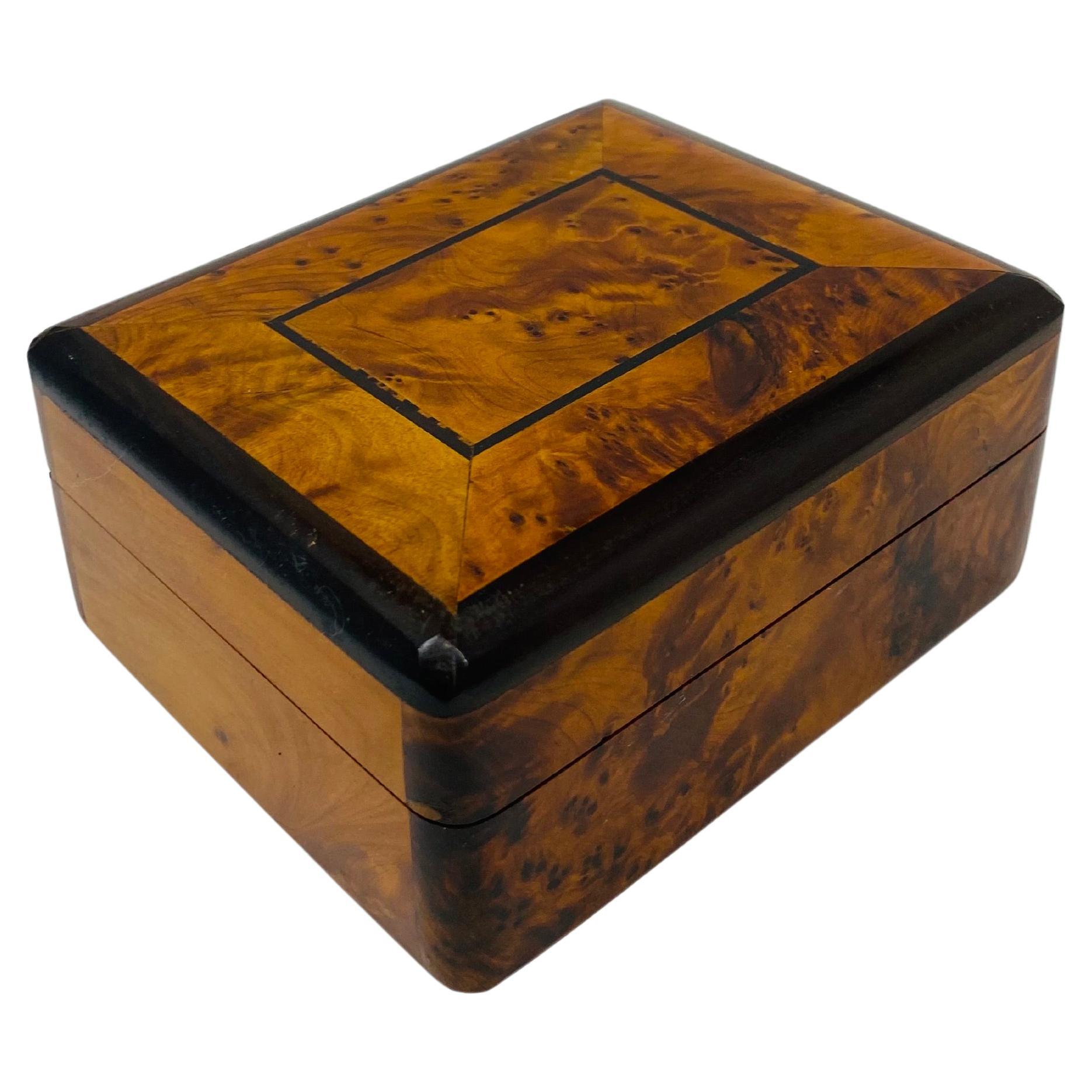 Vintage Organic Modern Rare Thuya Wood Trinket Box