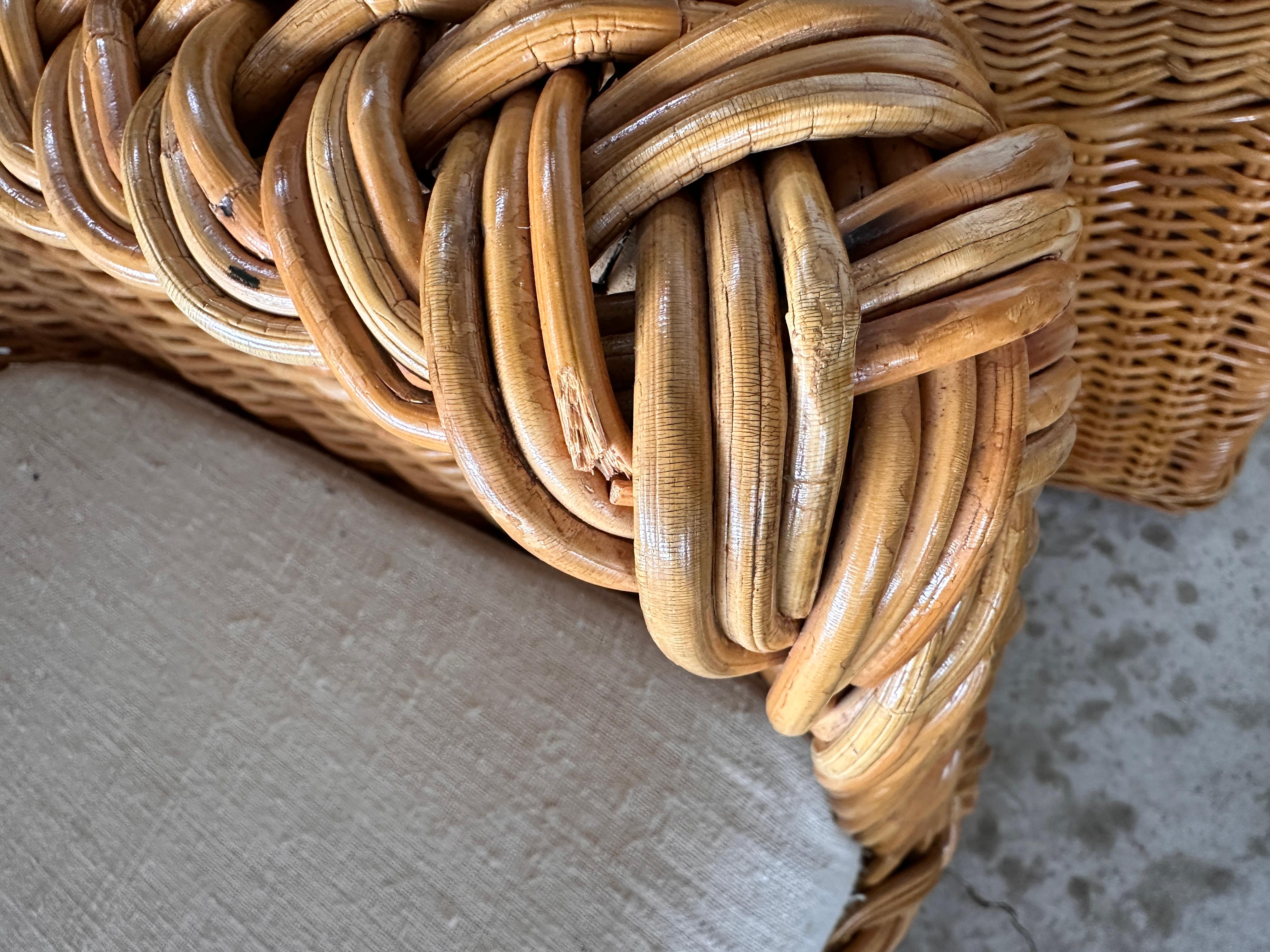 Vintage Organic Modern Rattan Braid Side Chairs by Michael Taylor 7