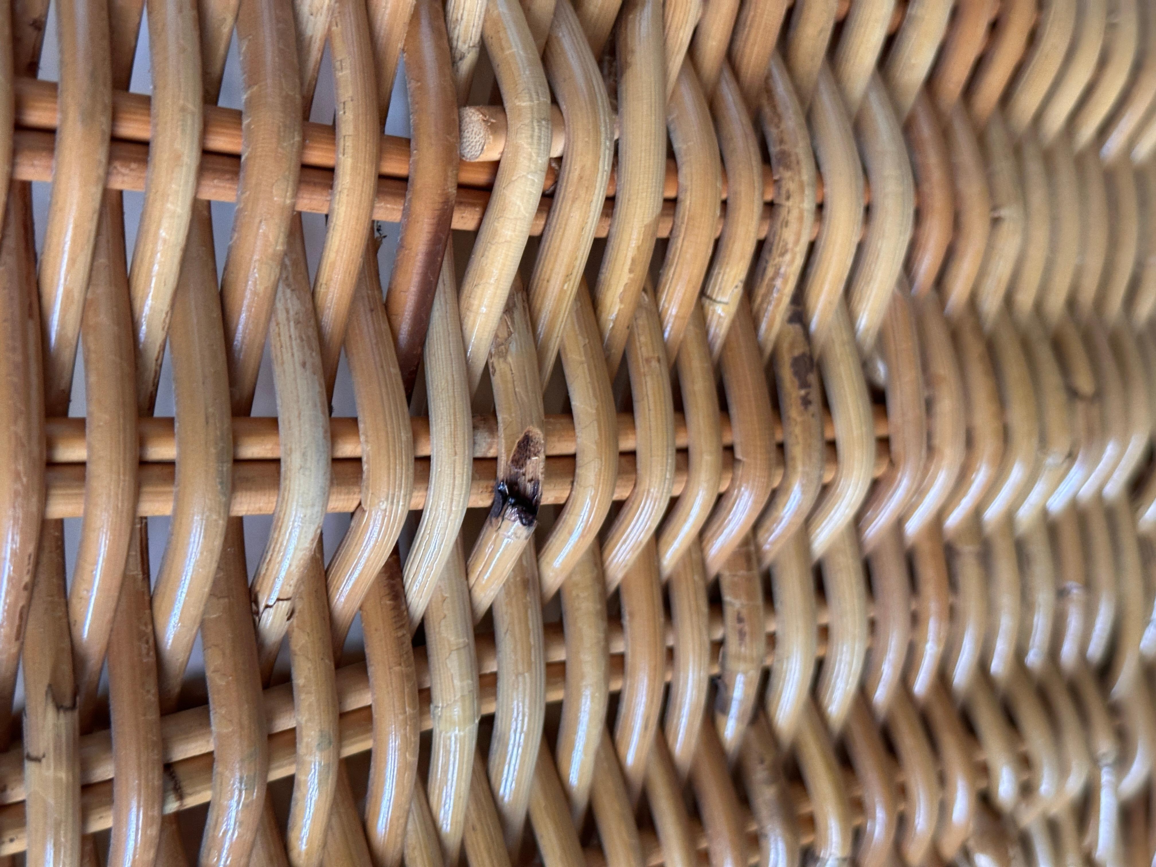 Vintage Organic Modern Rattan Braid Side Chairs by Michael Taylor In Good Condition In North Fort Myers, FL
