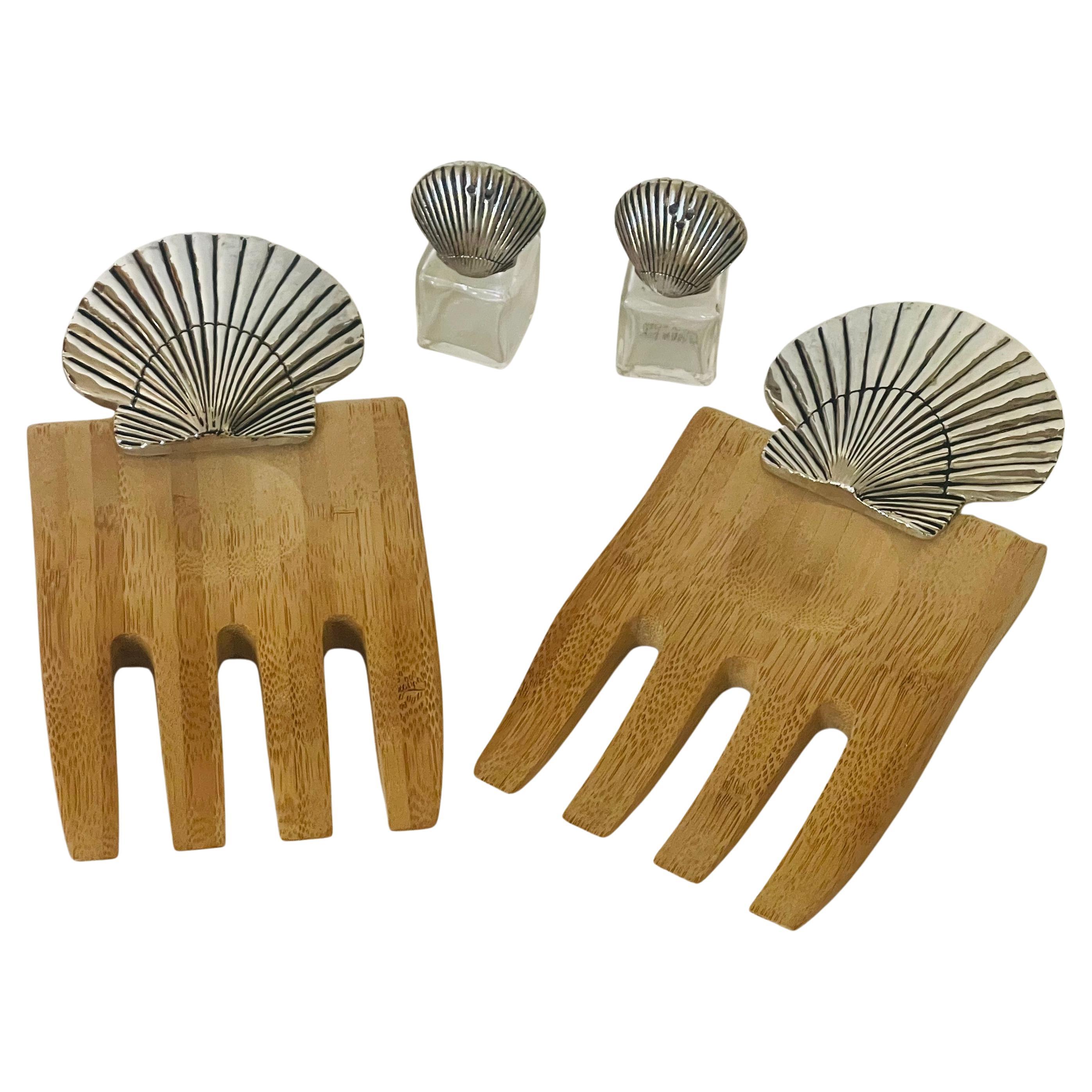 Vintage Bio Modern Salatgabel mit Dalt Pepper Shakers mit Sra Schalen im Angebot