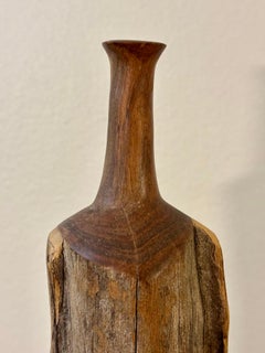 Vintage Organic Modern Sculptural Wood Vase, 1970s
