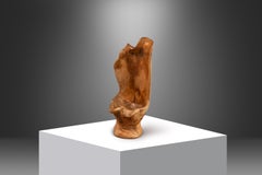 Vintage Organic Modern Solid Teak Burlwood Planter Sculpture