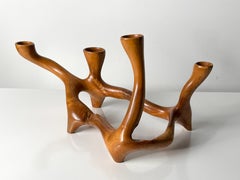 Vintage Organic Modern Teak Root Candelabra Sculptural Centerpiece Hand geschnitzt
