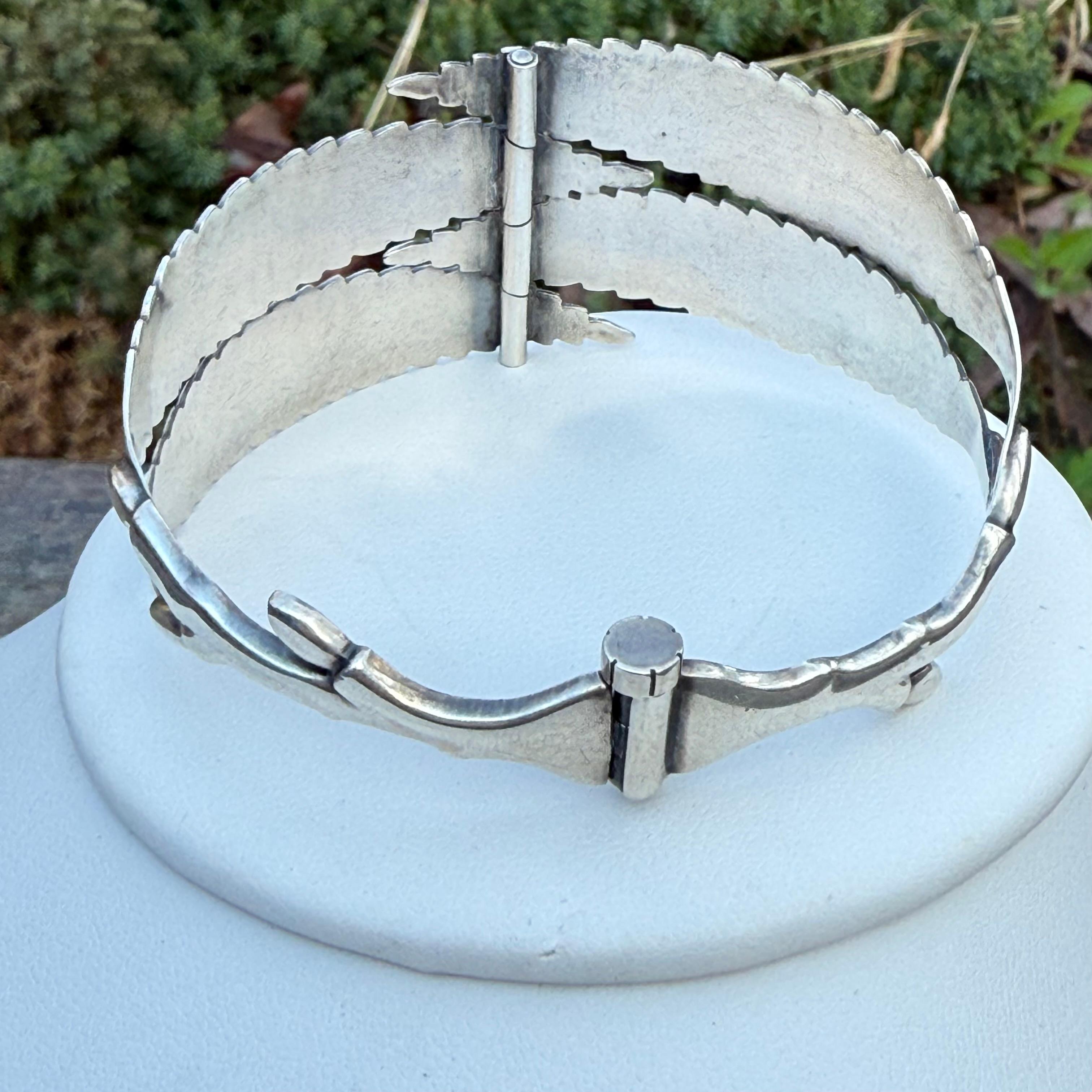 Women's or Men's Vintage Organic Motif Bracelet Gertrud Engel for Anton Michelsen Sterling Silver For Sale