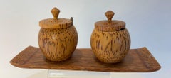 Set di condimenti in legno di cocco biologico e naturale Vintage Wood