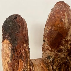 Vintage Organic Petrified Wood Cactus Sculpture Indoor/Outdoor Decor