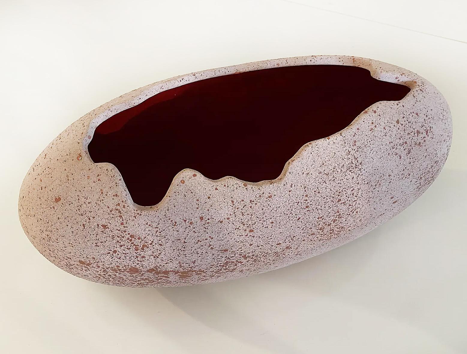 Americano Vaso scultoreo organico post-moderno d'epoca in Studio Pottery, grande, firmato in vendita