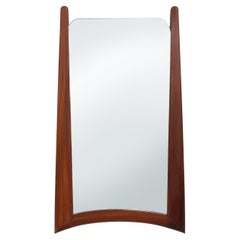 Vintage organic Scandinavian 1960s solid teak wood wall mirror