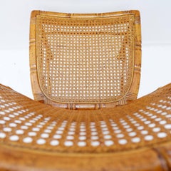 Vintage organic style side chair in faux bamboo and caning - 1960s