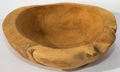 Vintage Organic Teak Wood Root Fruit Bowl