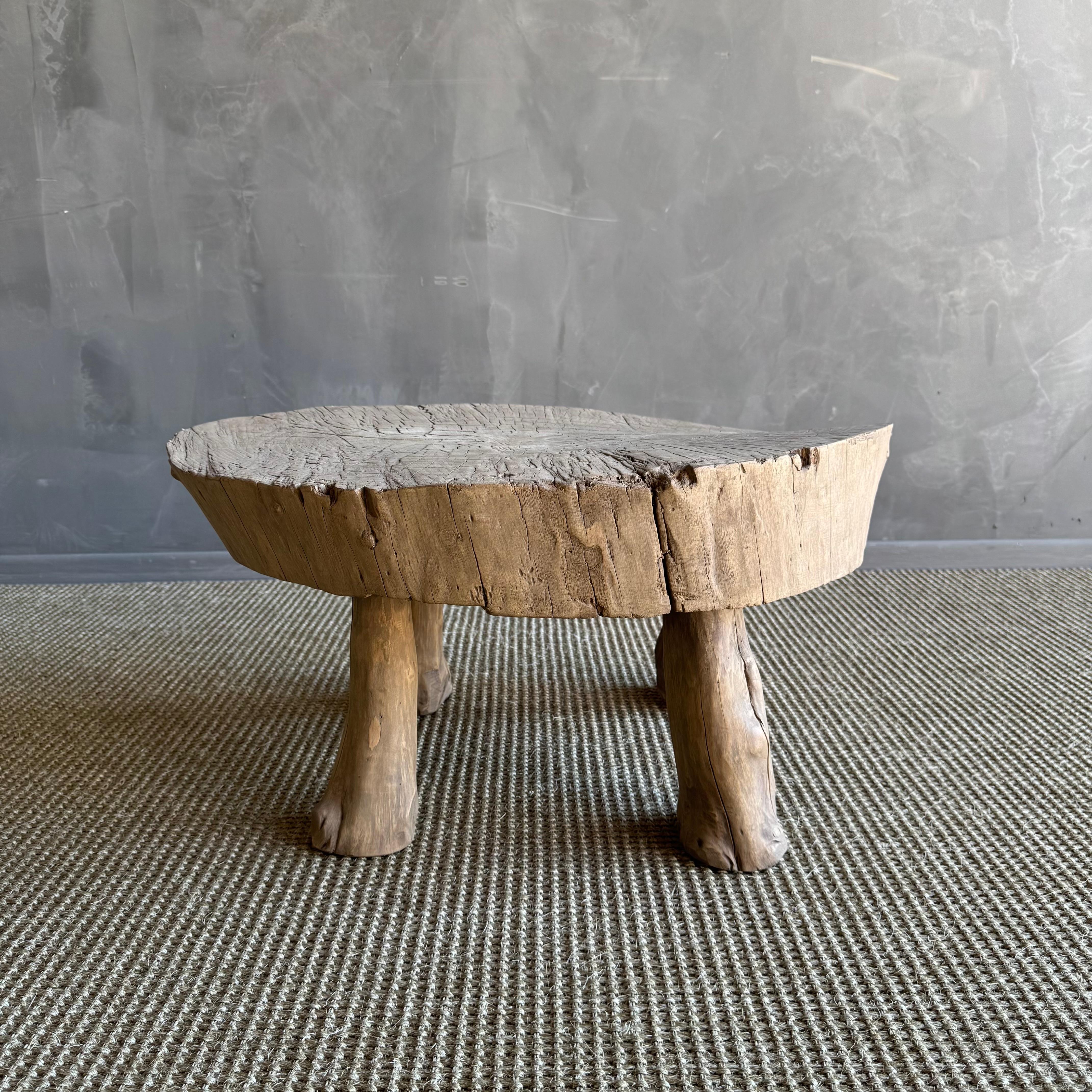 Vintage Bio Wabi Sabi Slice Ulme Beistelltisch, Vintage im Angebot 4