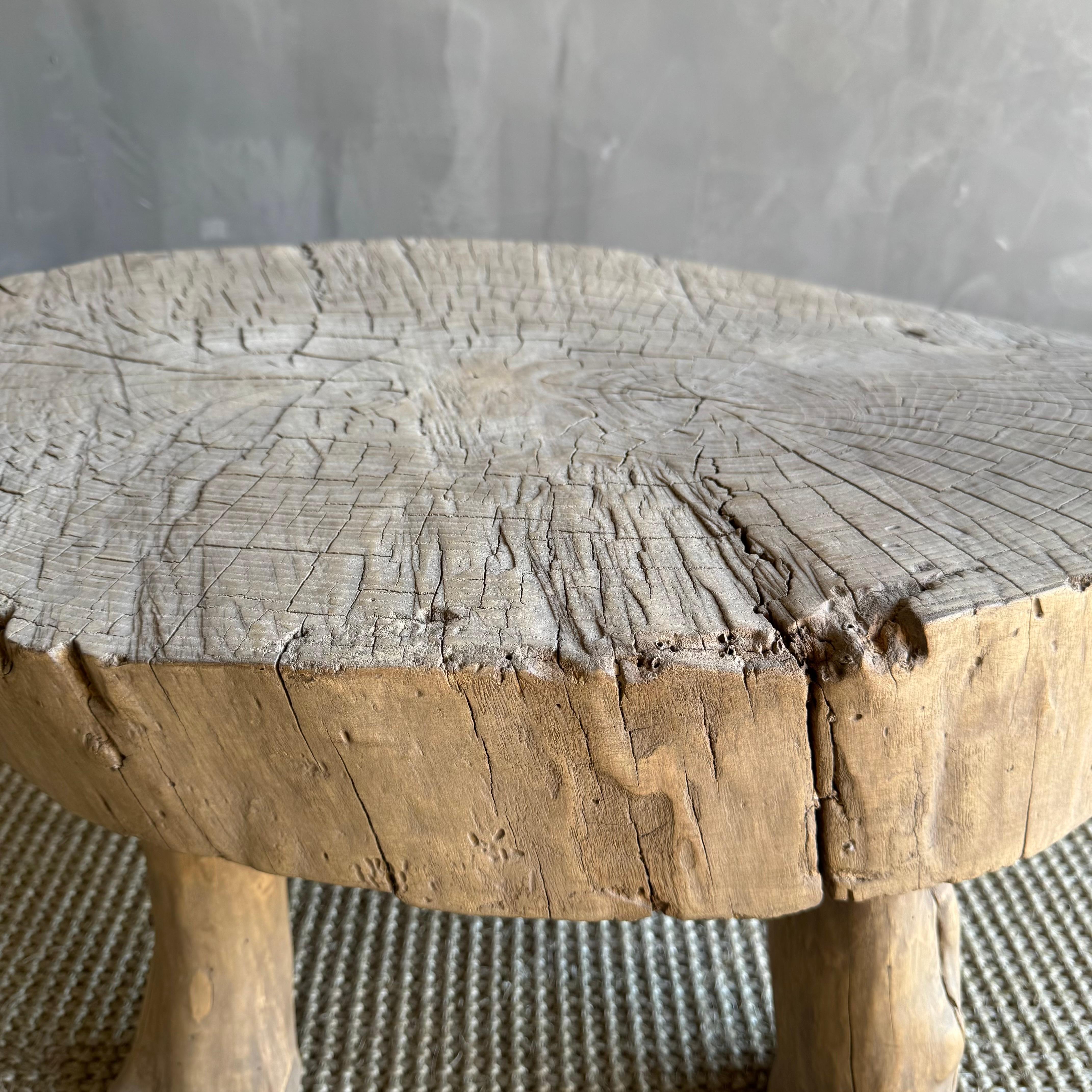 Vintage Bio Wabi Sabi Slice Ulme Beistelltisch, Vintage (20. Jahrhundert) im Angebot