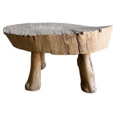 Mesa auxiliar de olmo Vintage Organic Wabi Sabi Slice