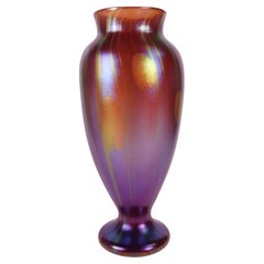 Vintage Orient & Flume Favrile Studio Art Glass Vase Rare Lily Pad Design 1977