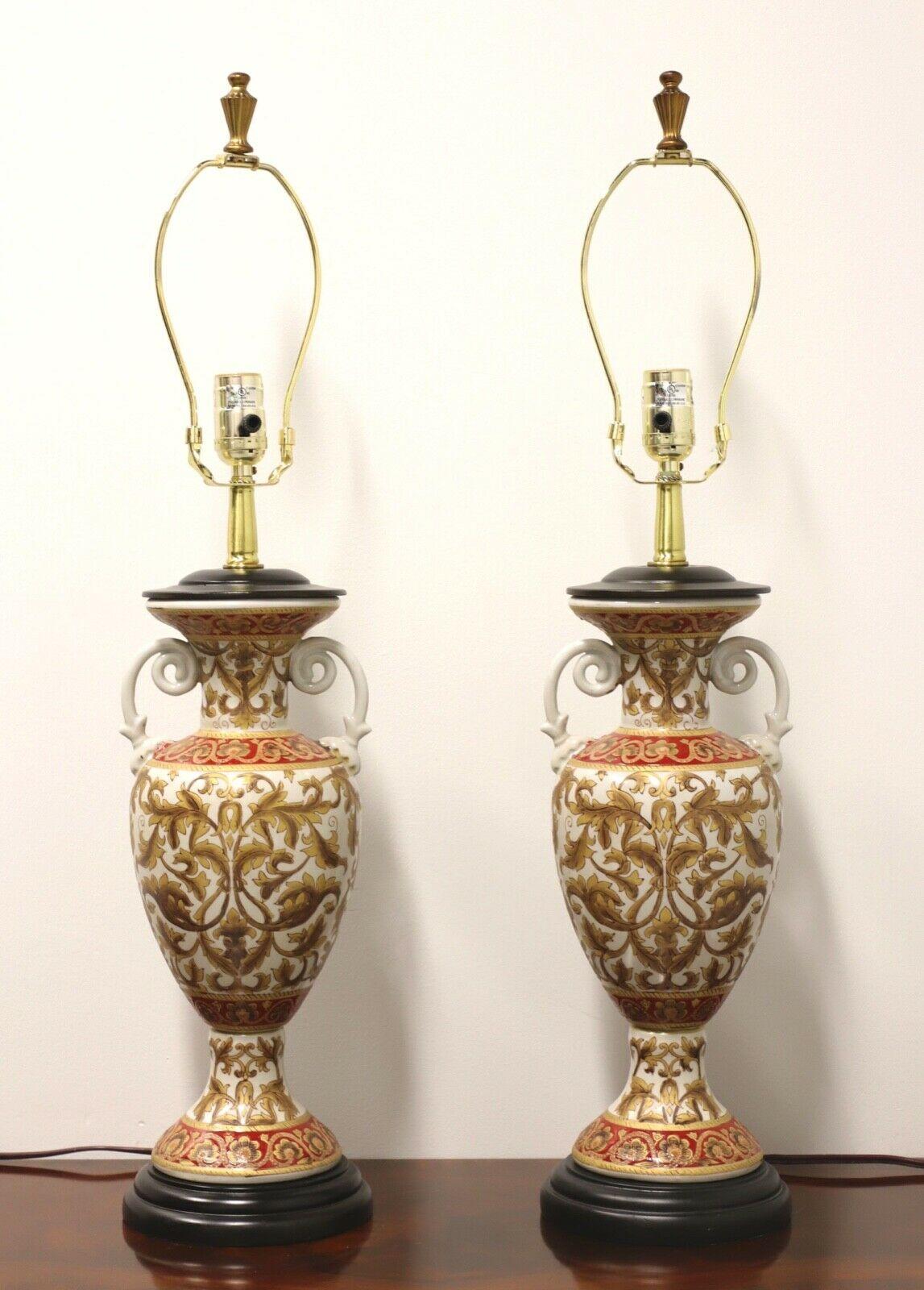 Resin ORIENTAL ACCENT Asian Decorative Table Lamps - Pair