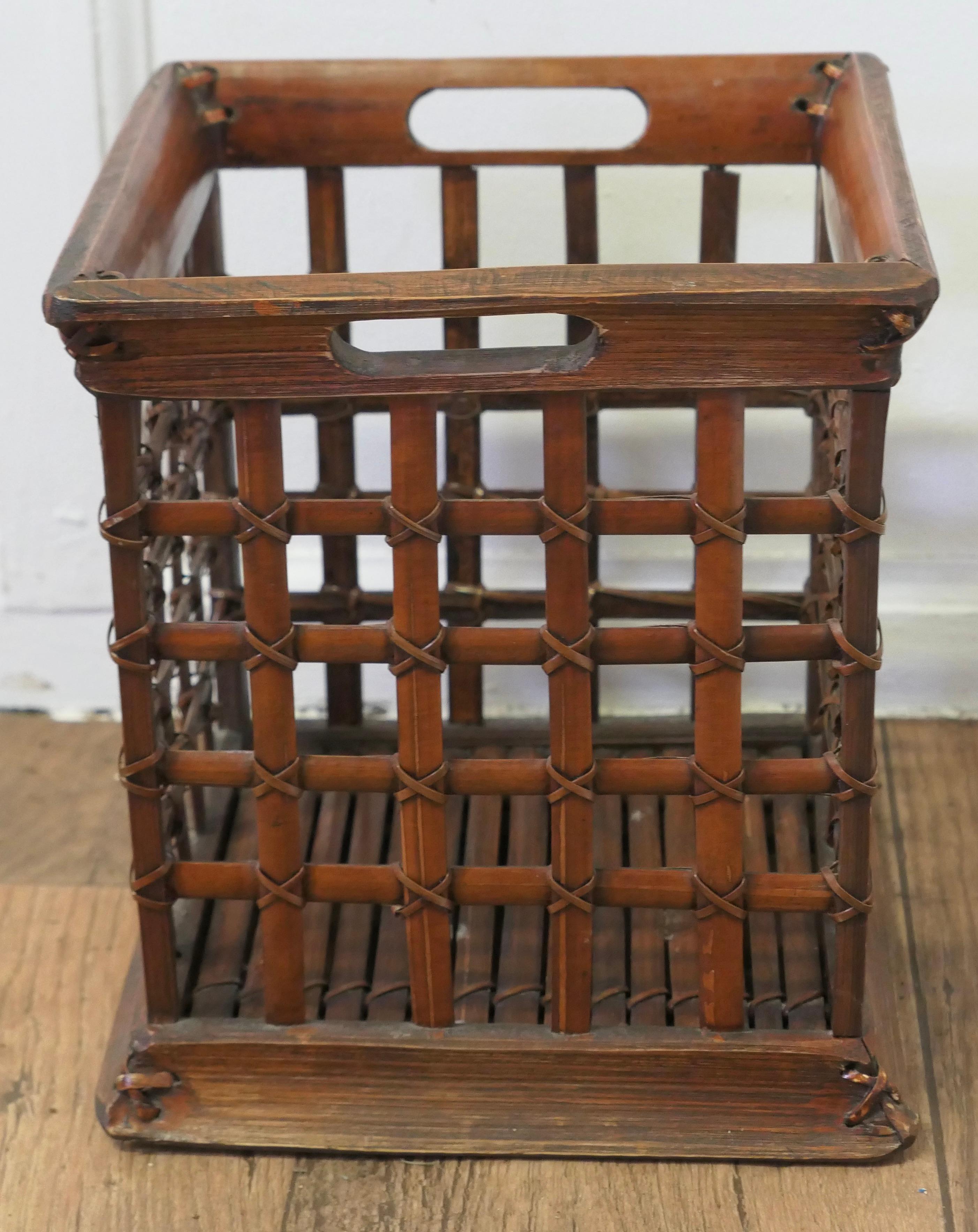 Early 20th Century Vintage Oriental Bamboo Waste Paper Basket  A very attractive piece  For Sale