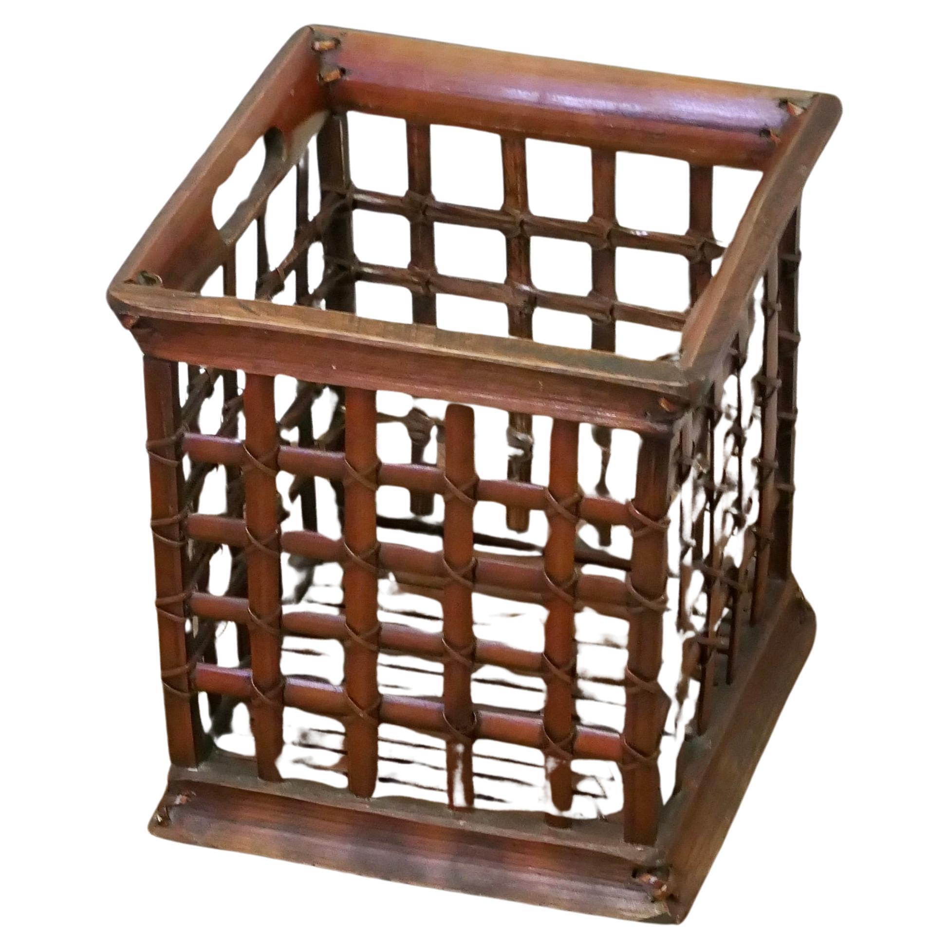 Vintage Oriental Bamboo Waste Paper Basket  A very attractive piece 