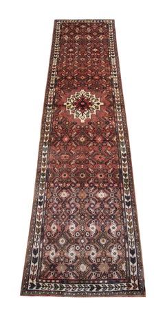 Vintage Oriental Carpet Runner Rug, Handmade Wool Hallway Runner Rug