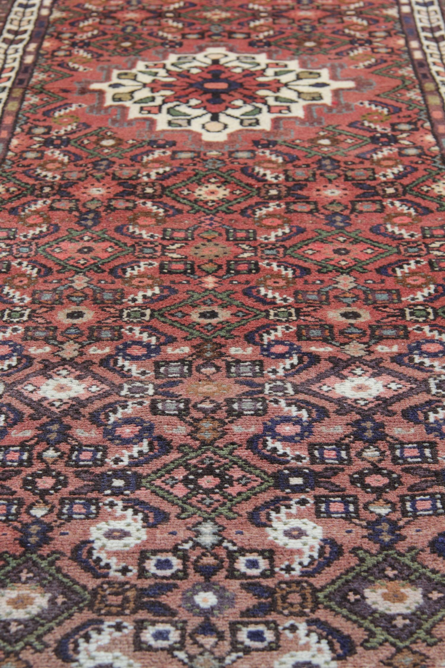 Vegetable Dyed Vintage Oriental Carpet Runner Rug, Handmade Wool Hallway Runner Rug For Sale