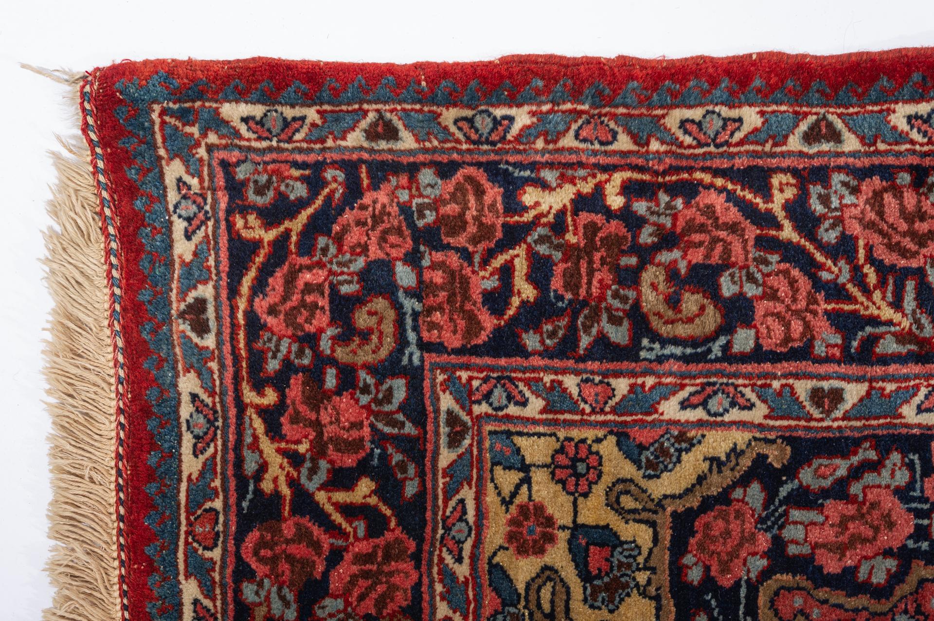 Vintage Oriental Carpet with Roses For Sale 2