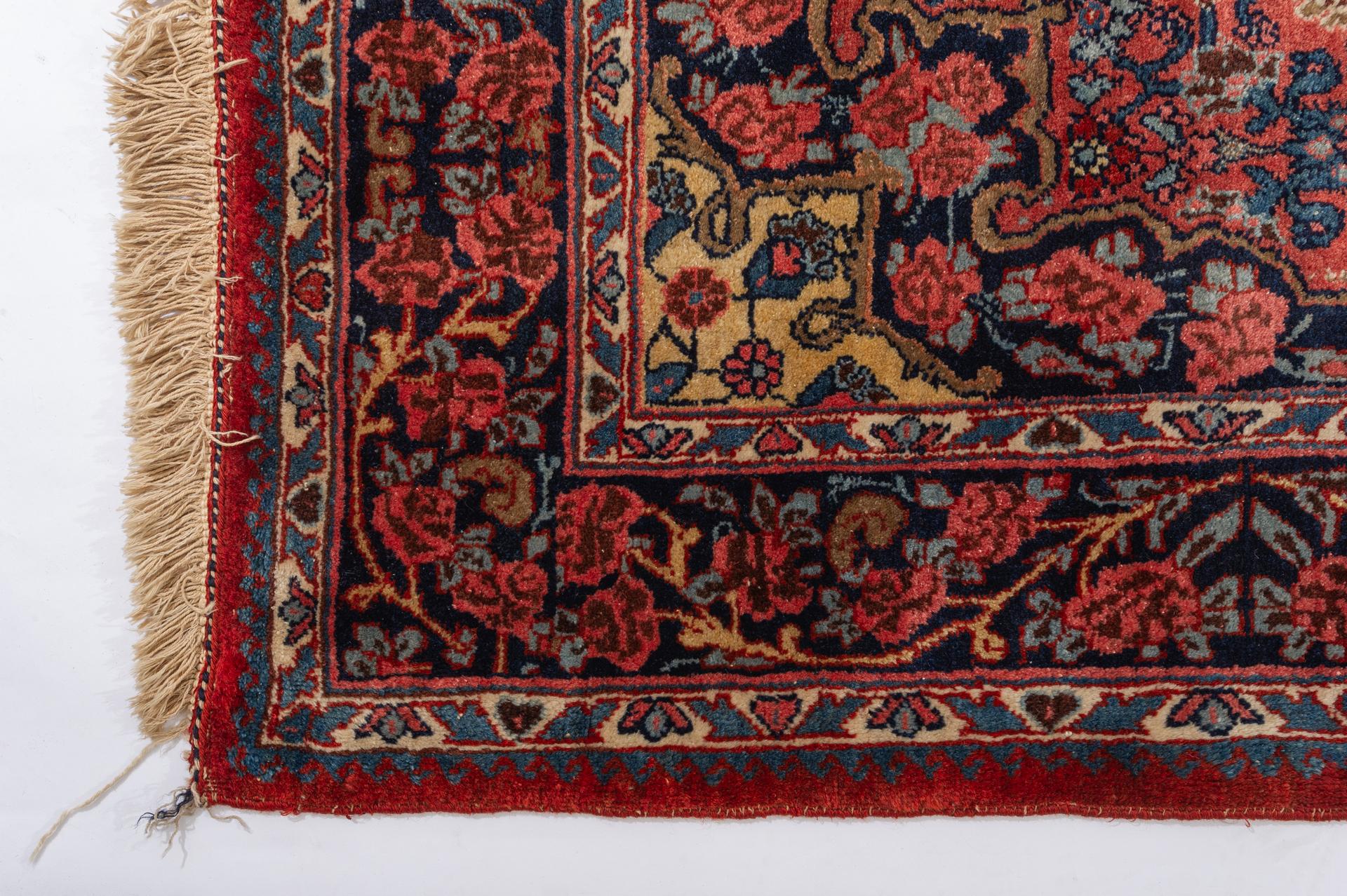20th Century Vintage Oriental Carpet with Roses For Sale