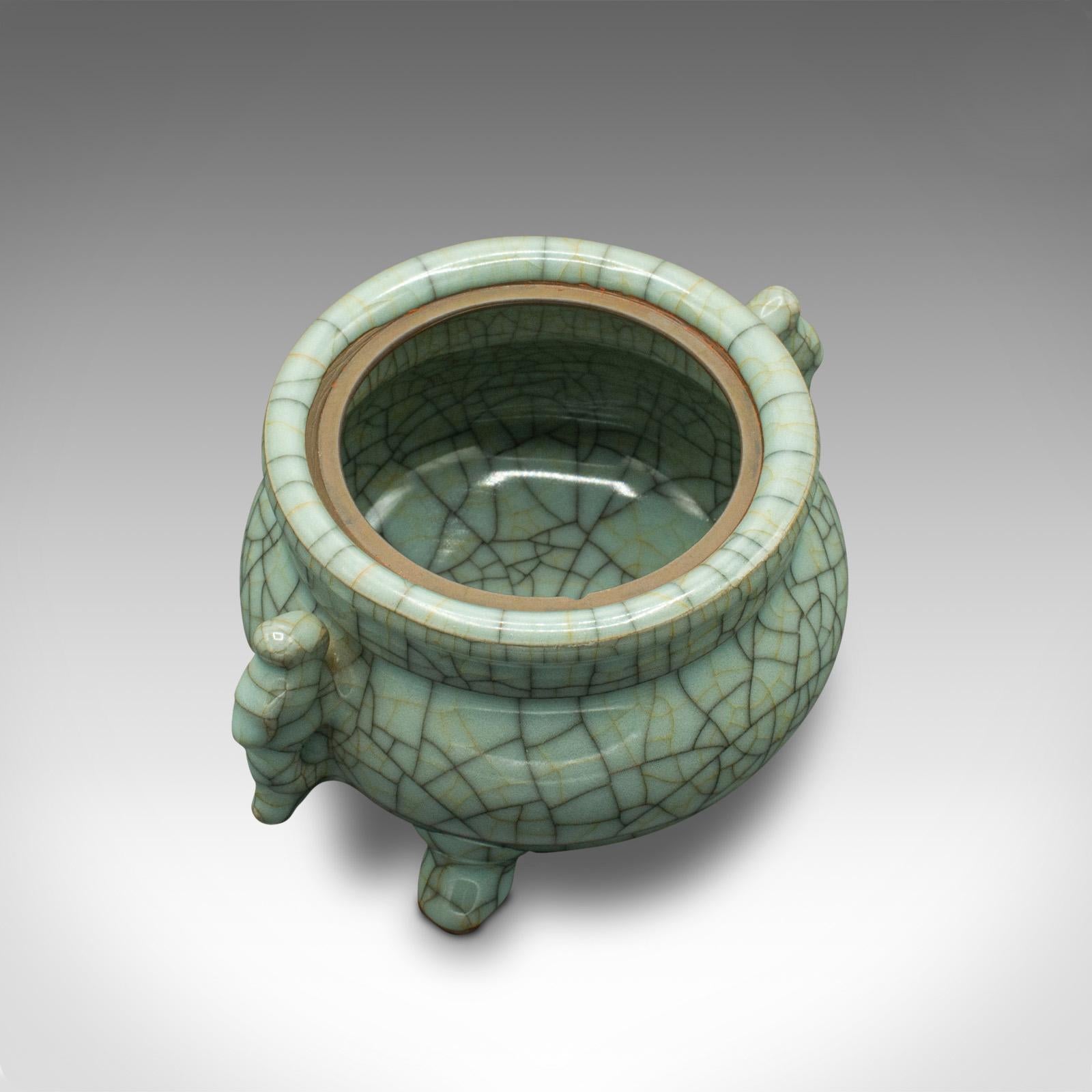 Incensario Oriental Vintage, Chino, Celadón, Art Decó, Circa 1940 en venta 5