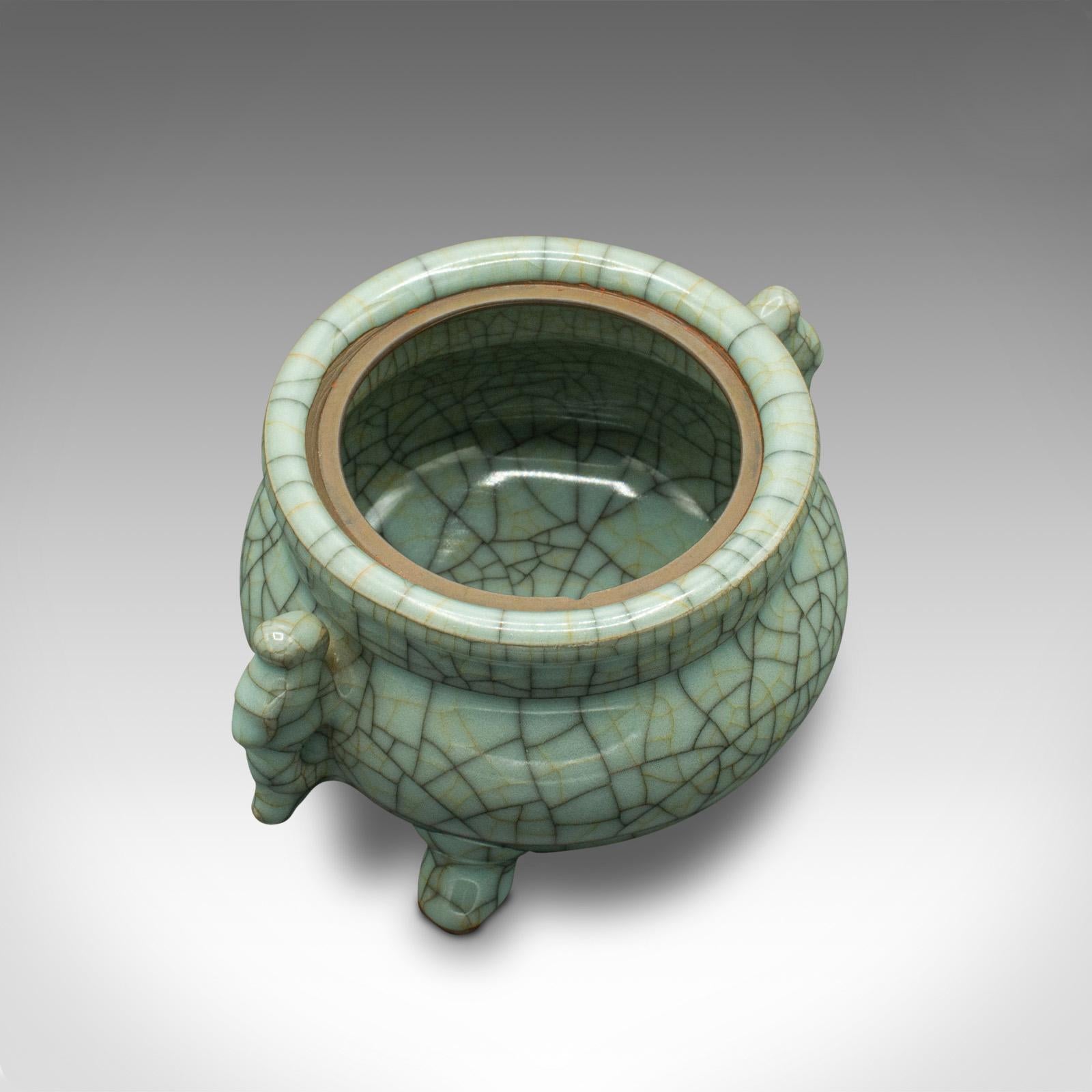 Vintage Oriental Censer, Chinese, Celadon, Incense Burner, Art Deco, Circa 1940 For Sale 5