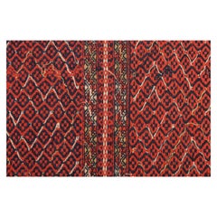 Vintage Oriental Cicim Flatwave Runner like Soft Tissue also for Pillows