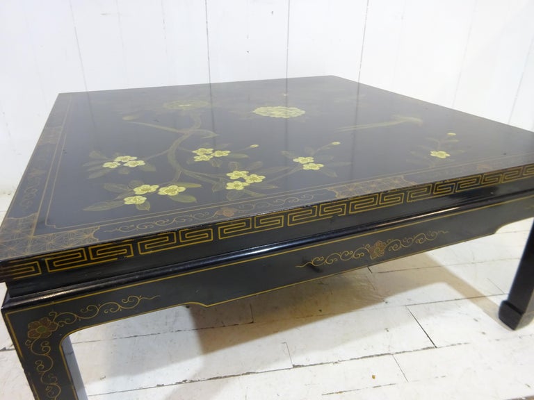 Vintage Oriental Ebonised Coffee Table For Sale at 1stDibs