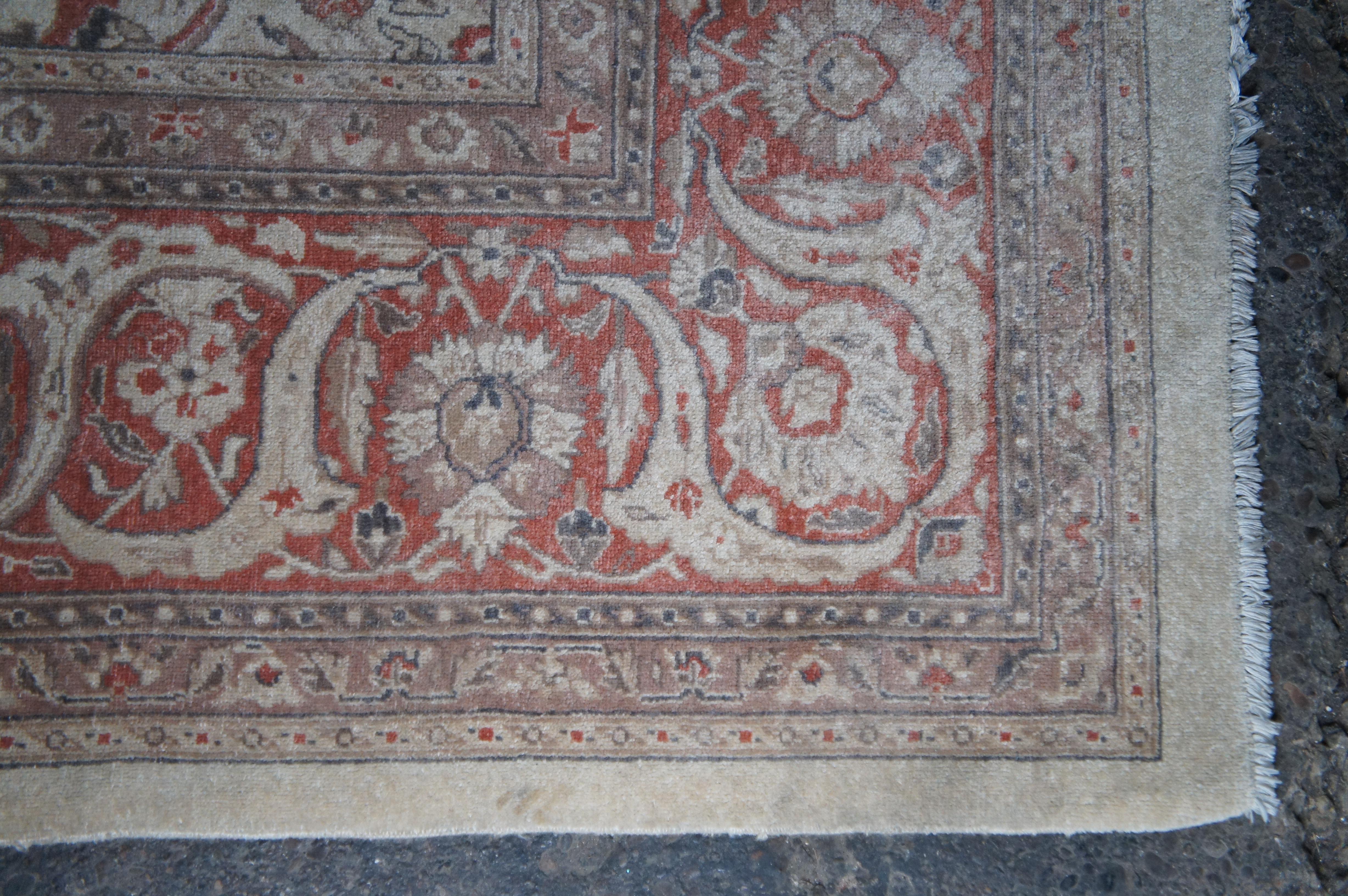 Wool Vintage Floral All Over Medallion Palace Area Rug Carpet 9' x 12' For Sale